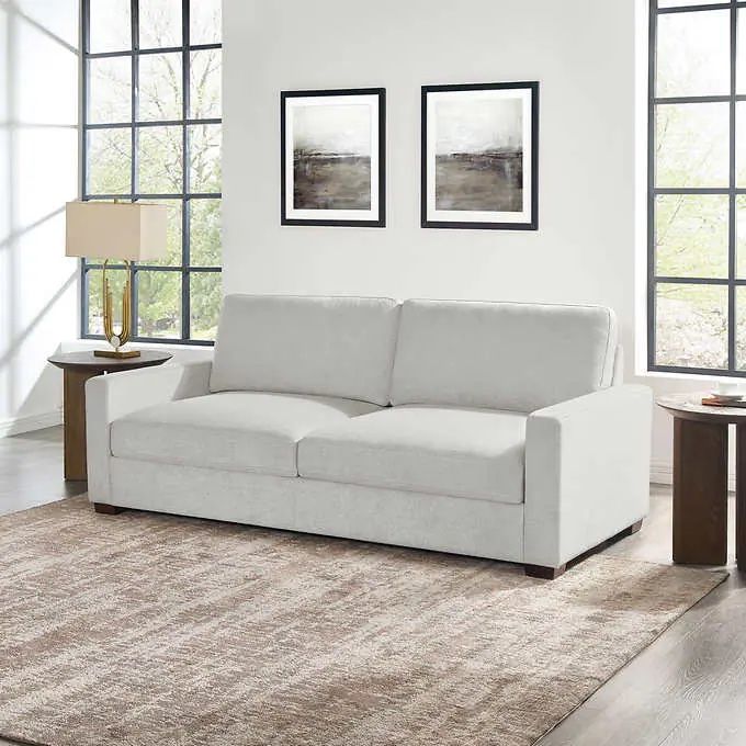 Thomasville Lambert Fabric Sofa with 2 Storage Seats