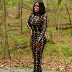 Missord Mock-Neck Sequin Mesh Prom Dress Black Elegant Long Sleeve Formal Evening Wedding Guest Gown, For Graduation, Dinner Party Dress