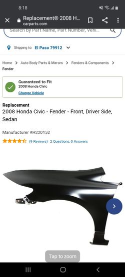 2008 honda civic fender