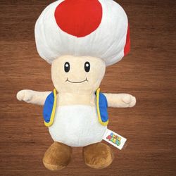 SUPER MÁRIO BROS TOAD PLUSH TOY NINTENDO 2017 COLLECTIBLE 14”
