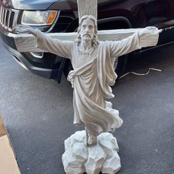 Jesus On Cross Resin Garden Statue