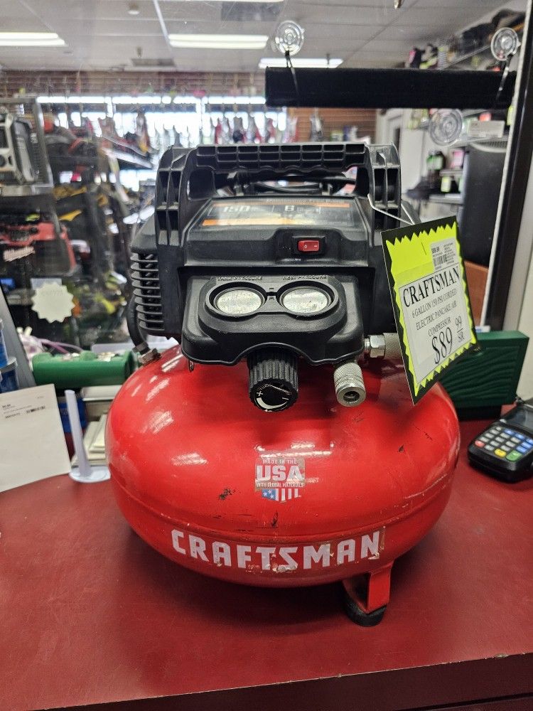 10030 Craftsman CMEC6150 6 Gallon 150psi Pancake Style Air Compressor 24352