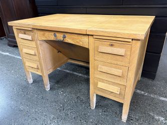 Vintage Blonde Flip Top Typewriter Desk