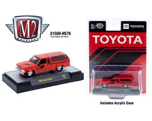 M2 Machines 1:64 1985 Toyota Truck with Camper Shell - Red- Hobby Exclusive Diecast