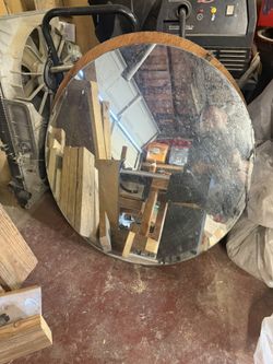 very old 30” round mirror