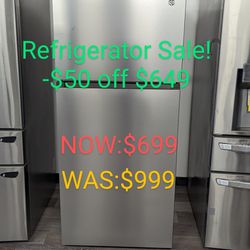 18cu Top Freezer Refrigerator with LED Lighting and Multi-Air Flow 