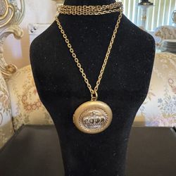 Vintage Juicy Couture Gold Chain Logo Crown Necklace