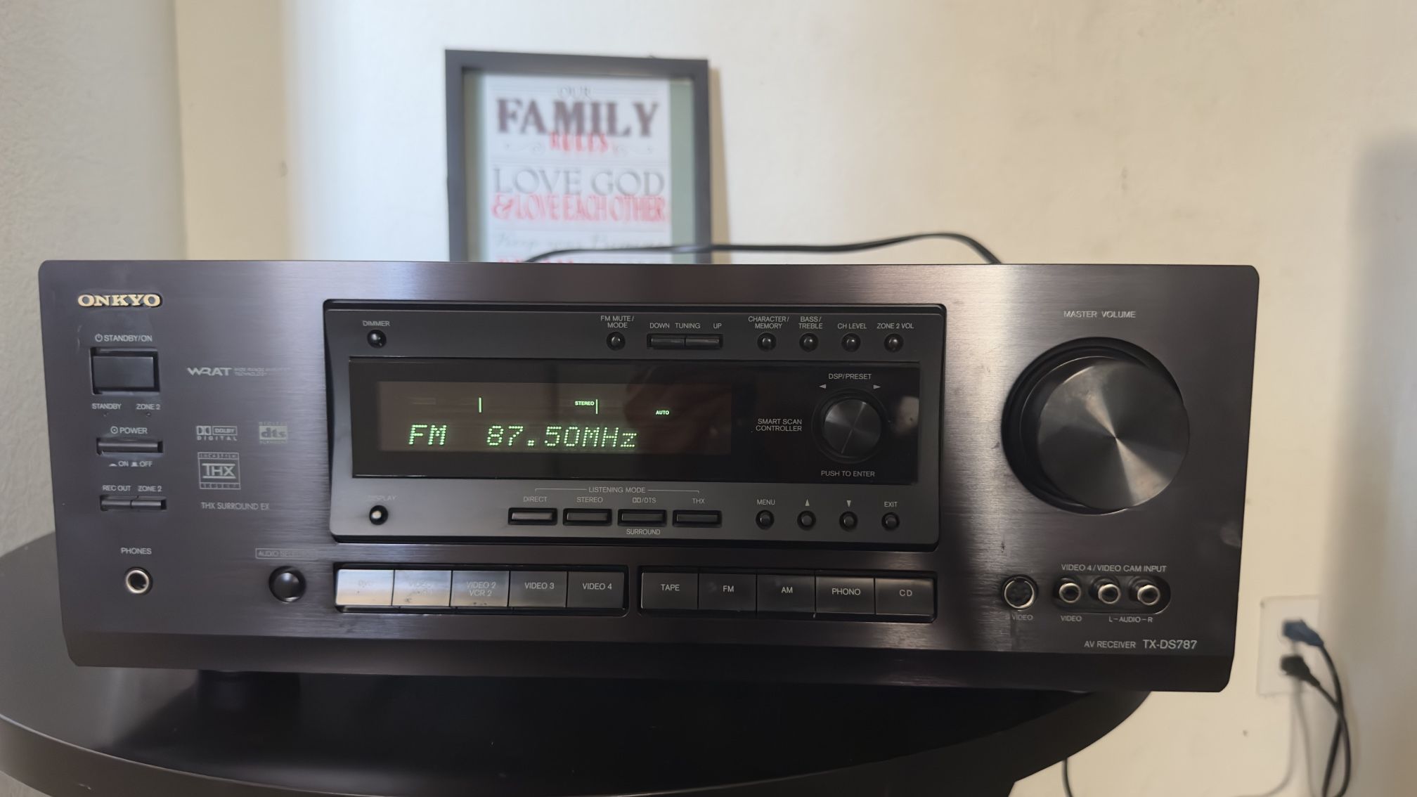 Onkyo TX-DS787 Audio Video 6.1 Channel Home Theater AV Receiver Black - Tested