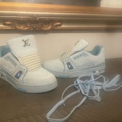 Tyler, The Creator x Louis Vuitton LV Trainer Sneakers Blue/White – Rare Collab – No Box – Size 9