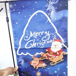 Santa Claus Garden Flag. 12"x18" Merry Christmas Garden Flag. Front Door Decoration. Merry Christmas