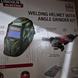 WELDING HELMET WITH ANGLE GRINDER KIT