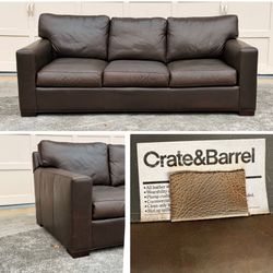 Crate & Barrel Top Grain Leather Sofa