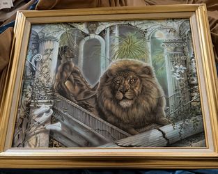 Jonnie KC Chardonn lithograph Portraits on Canvases , Vintage