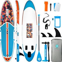 Niphean Inflatable Stand Up Paddle Board with SUP Accessories, Anti-Slip EVA Deck, 10’6’’ Inflatable Paddle Boards for Adults & Youth of All Skill Lev