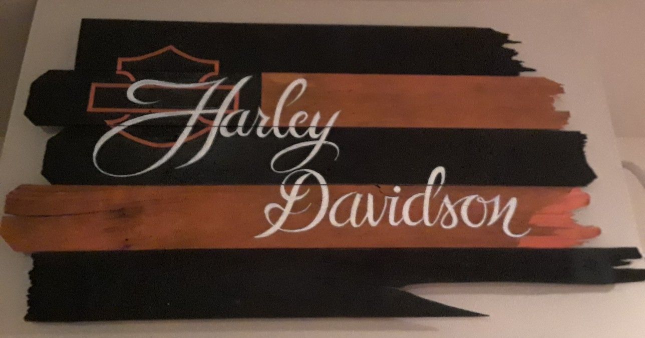 Rustic harley davidson flag