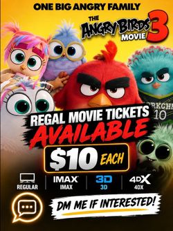The Angry Birds Movie 3 Tickets – $10 Each 🐦🍿