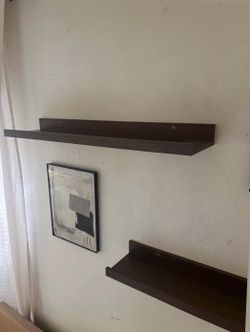 24in floating wall shelves - dark walnut color