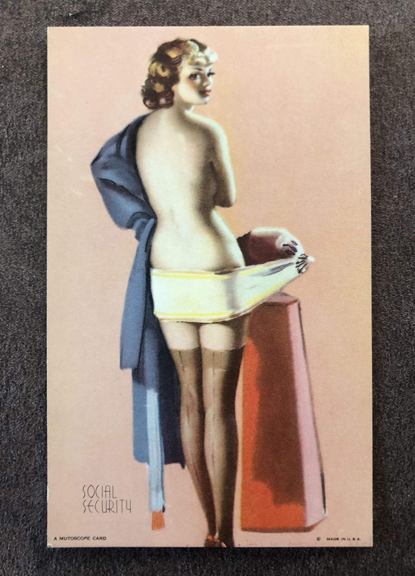 Rare Vintage/Antique Risqué Pin Up Girl 1940s Card/Postcard GC 3.5 x 5.5 USA