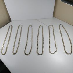 6 Stainless Steel Chains Color Gold & Silver Brand New