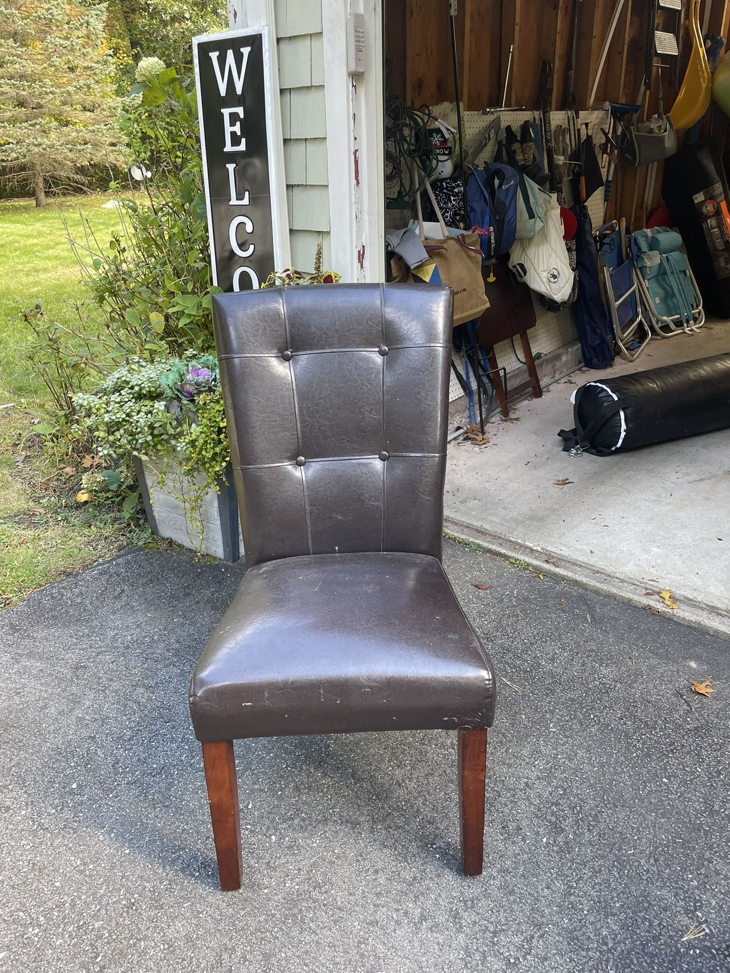 Antique Black Leather Chair