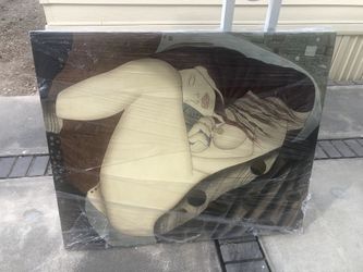 Hand painted solid wood painting “girl of my dreams”