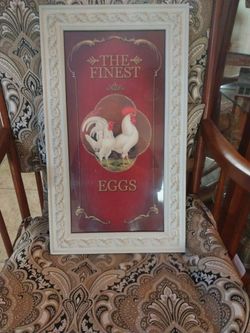 Framed Rooster "The Finest Eggs" Wall Art