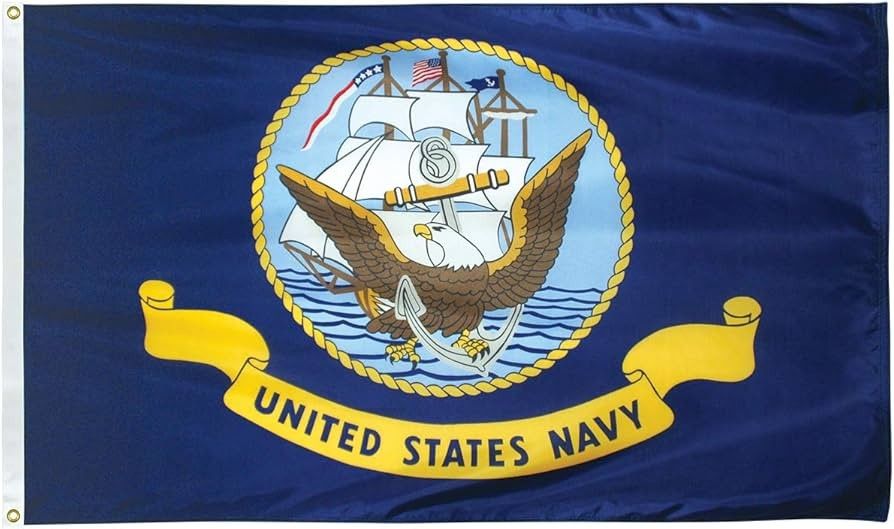 Navy Flag Made in USA Proud to display by Active Duty Members, Veterans and Family