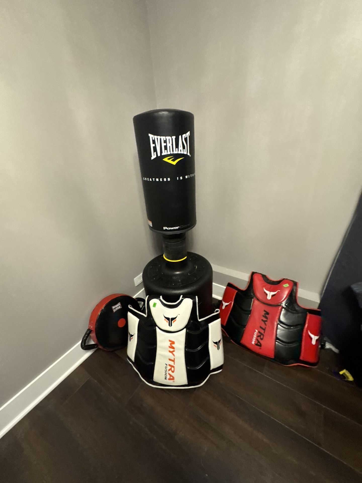 Complete Boxing & MMA Training Set – Everlast Bag + Mytra Chest Pads + Target Pad