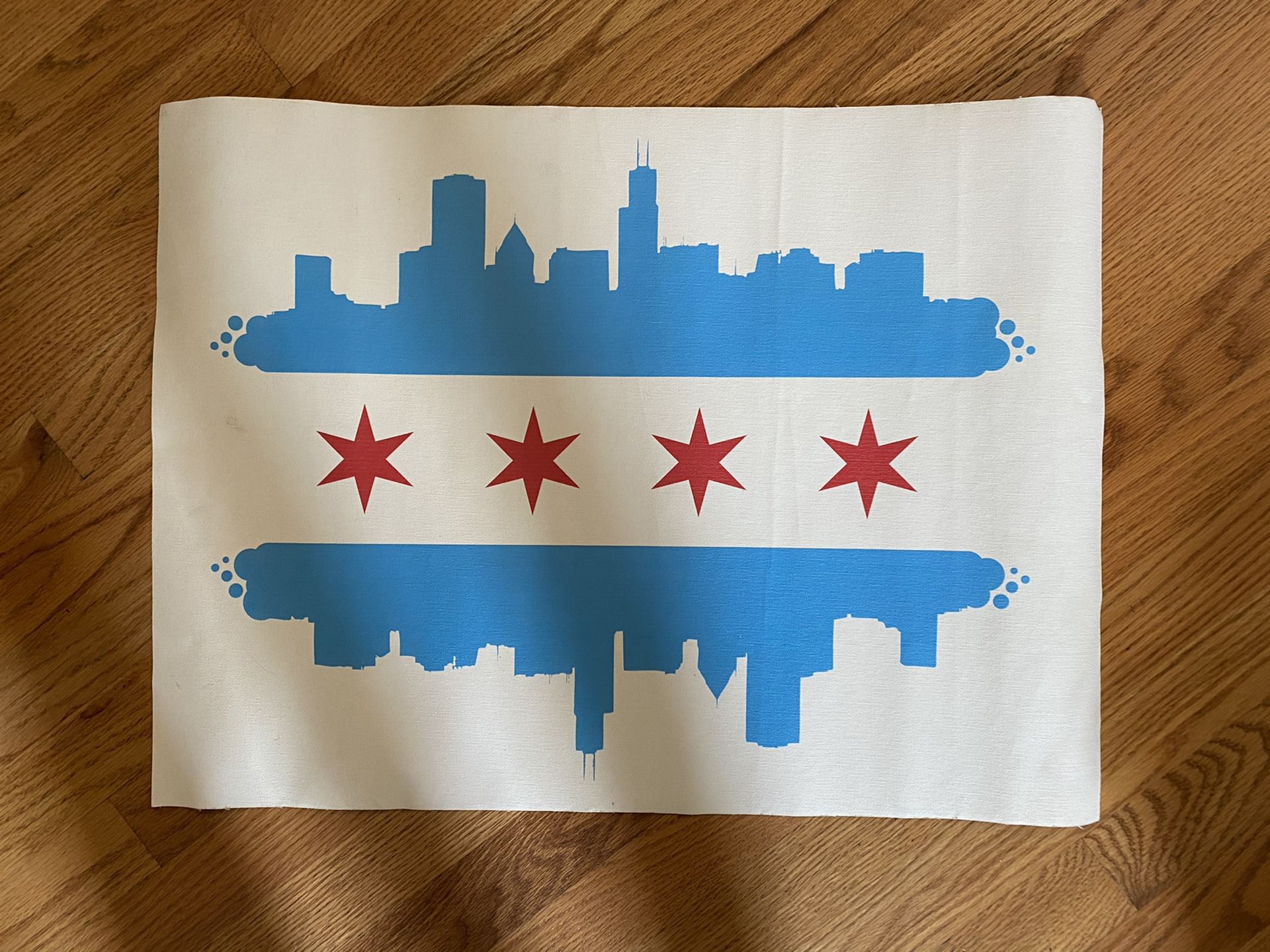 Chicago flag skyline print on canvas