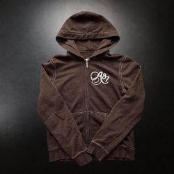 Brown Abercrombie Zip Up Hoodie