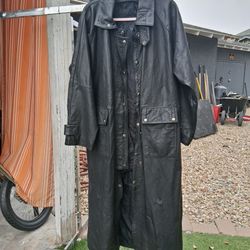 Heavy Duty Trech Leather Coat
