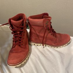 Red Timberland Boots women’s 9