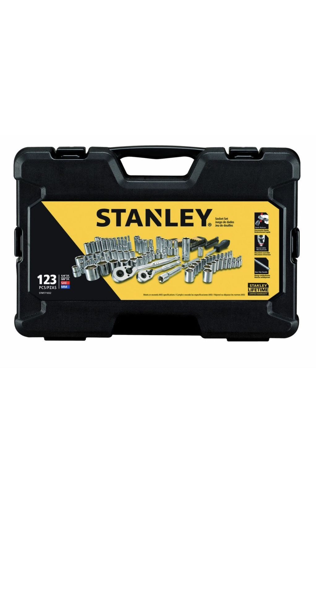 New Stanley STMT71652 123-Piece 1/4" and 3/8" Drive Mechanic's Tool Set New