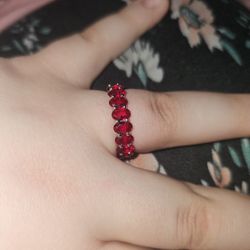 Sterling Silver And Ruby Cubic Zirconia