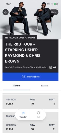 USHER & Chris Brown Tickets The R&B Tour Friday August 28th