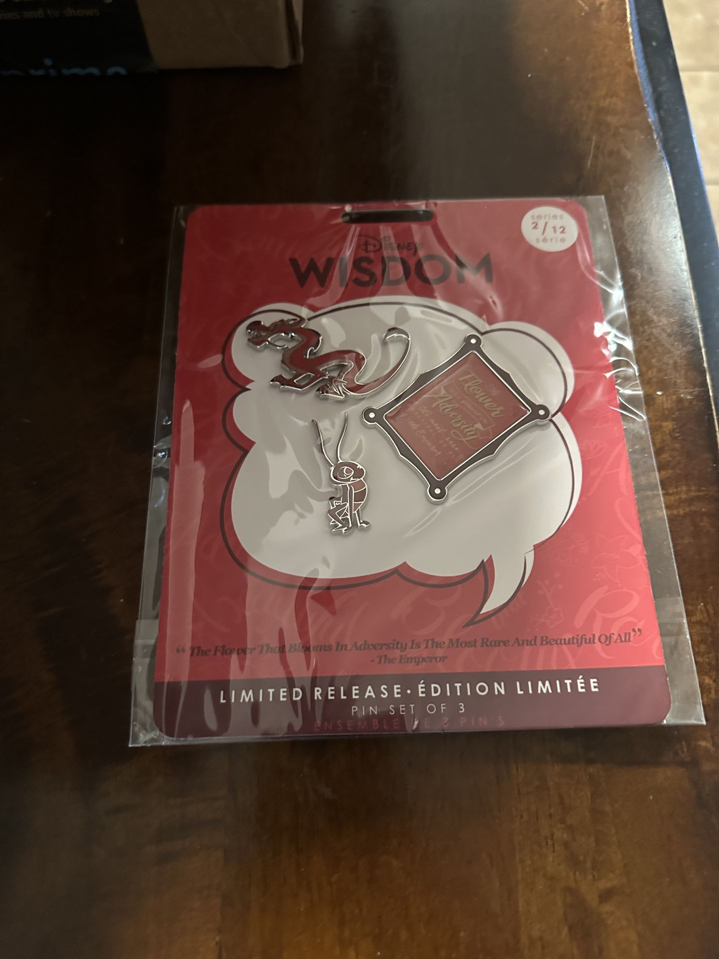 Disney Store February Disney Wisdom Mushu Mulan Limited Release 2/12 Pin Set