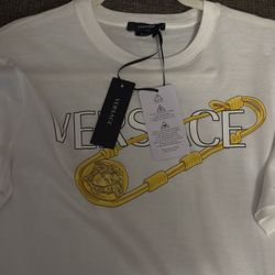 Versace Safety Pins Print T-Shirt, Authentic New Size Small 