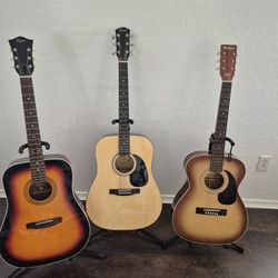 Hofner (Germany) Harmony (USA) Squier Acoustic Guitar + Case (Trades Okay)