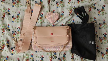 Pedro Tweed Double Flap Shoulder And Crossbody Bag