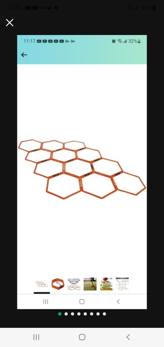 Yes4All Ultimate Agility Rings/Speed Rings with 12 Rungs Agility Hexagon Ring Orange Color.