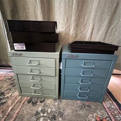 (2) Bisley Organizers with 5 drawer inserts