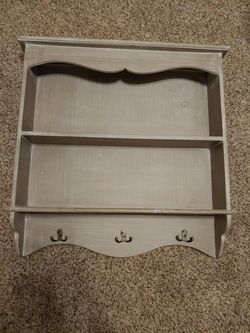 Wood wall shelving unit