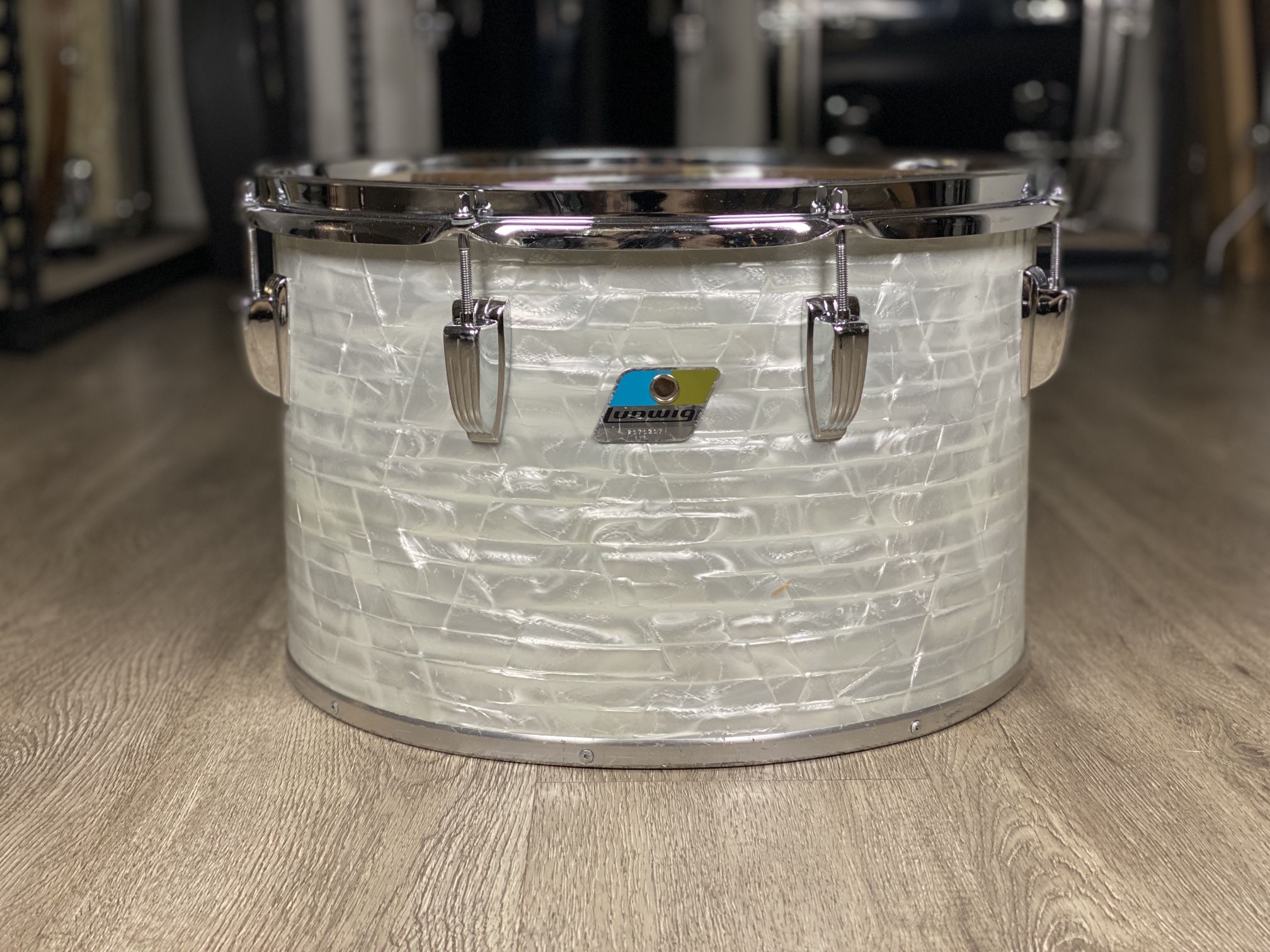 Ludwig 10x16 No. 700 Timp-Tom Drum 1970s White Marine Pearl