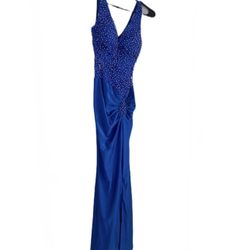 Dress Sexy Halter Maxi Women Evening Party Dress Long Royal Blue