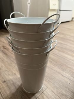 Cute White “garden” Buckets