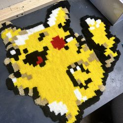 Handmade Pokemon Crystal Pikachu Rug 