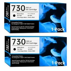 New 730 Ink Cartridge Matte Black (with New Chip) 300ml P2V65A P2V71A Replacement for HP 730 Ink Cartridge for Designjet T1600 Designjet T1700 Designj