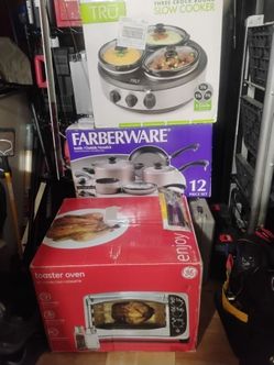 A heating pot toaster oven and cook set frying pan