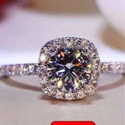 Elegant Moissanite Engagement Ring 925 Silver