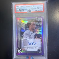 Ben rice rookie debut auto /250 PSA 8.5